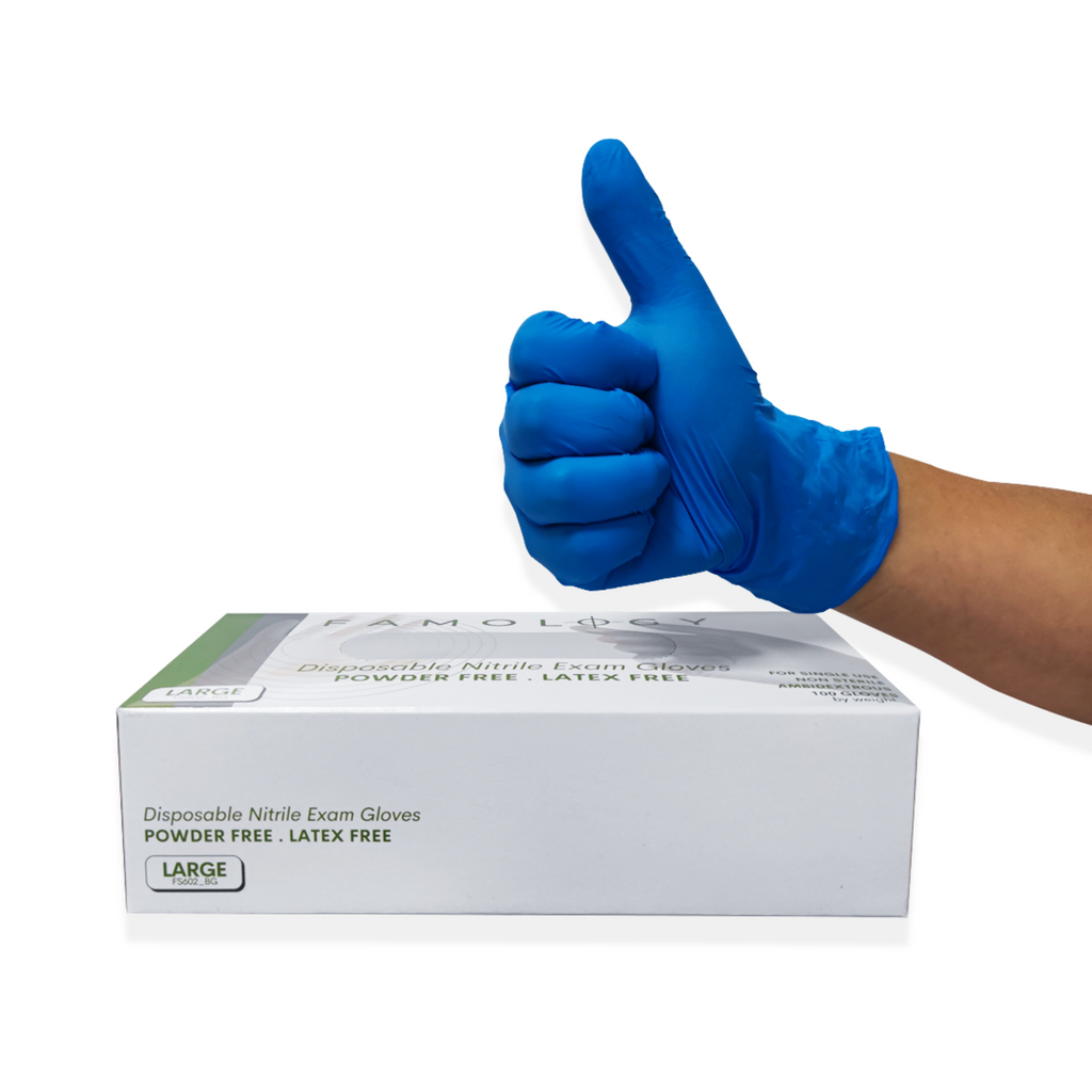 Famology Disposable Nitrile Exam Gloves