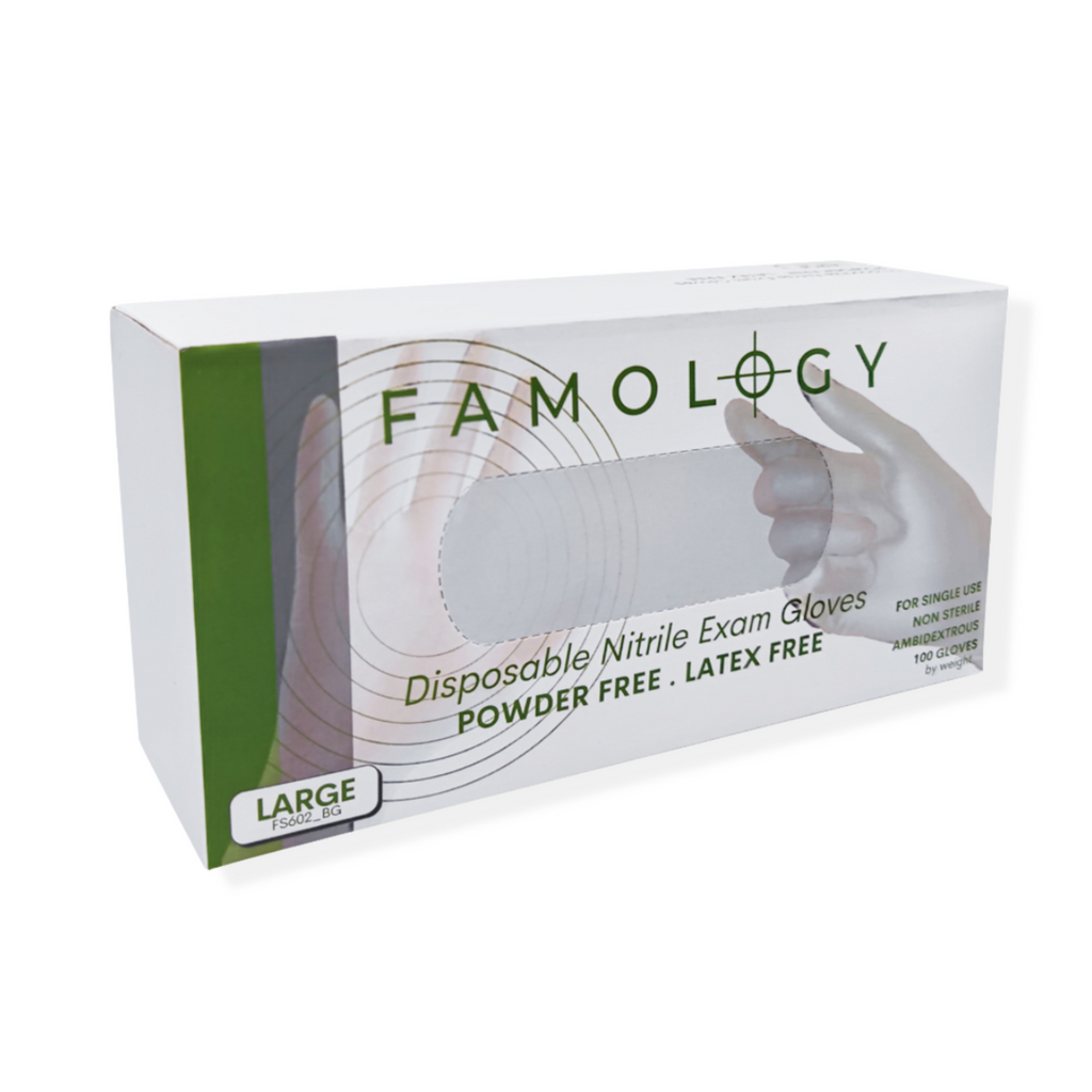Famology Disposable Nitrile Exam Gloves